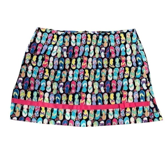 Bamboo Traders Multicolor Flip Flop Ribbon Trim Summer Skort Sz S - Picture 1 of 7